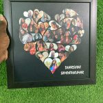 Customized Black Heart Shape Photo Frame 12*12 inch