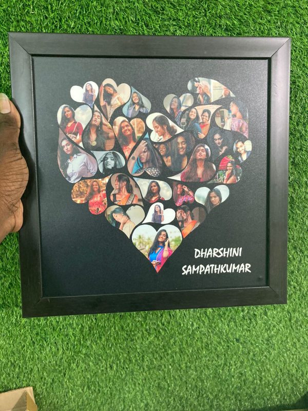 Customized Black Heart Shape Photo Frame 12*12 inch