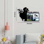 MR & MRS couple name wall hanging with 2 photos