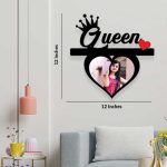 Customized Queen Wall Hanging Photo Frame with 1 heart shape photo