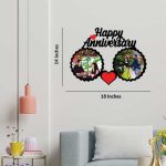 14*18 Inch Happy Anniversary Wall Hanging Photo Frame with 2 photos