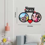 14*18 Inch Happy Birthday Wall Hanging Photo Frame with 2 photos