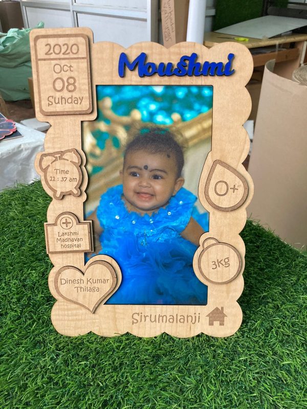 Engraving Wooden Baby Frame