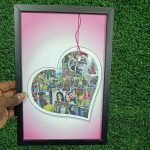8*12 Inch Valentine Collage Pink Heart Frame