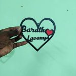 Customized mini name prop Heart