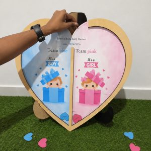 Heart Drop Baby Gender Reveal Game for Baby Shower – Customized 20 × 20 Inch